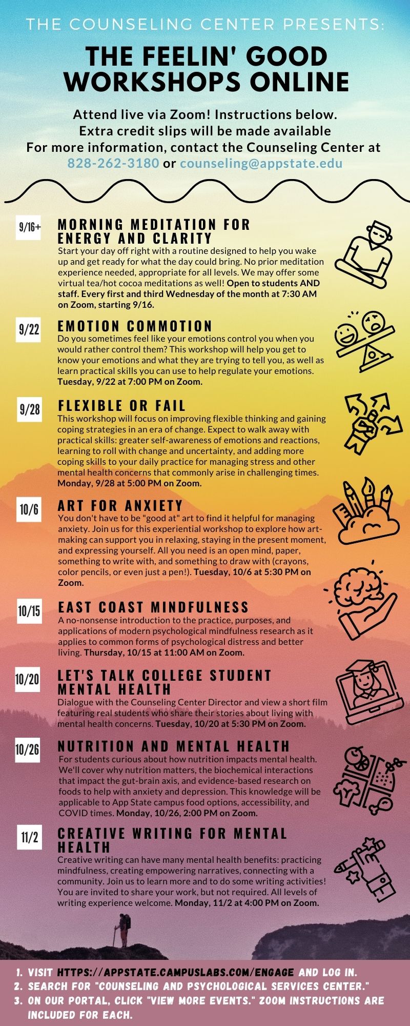 Final Fall 2020 Feelin Good Workshops infographic