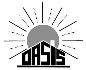 Oasis logo black and white 300x244